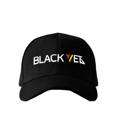 Black cap with 'BLACK VET' text on a white background