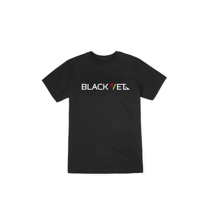 Black Vet Signature T-Shirt – black crewneck tee with The Black Vet logo