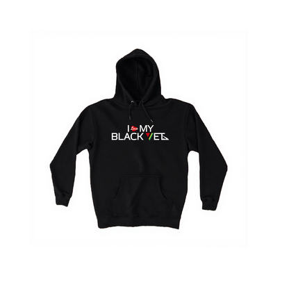 Black Vet signature hoodie with ‘I Love My Black Vet’ design