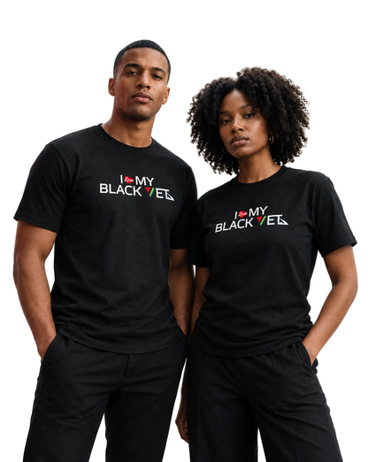 I Love My Black Vet Tee Black Couple