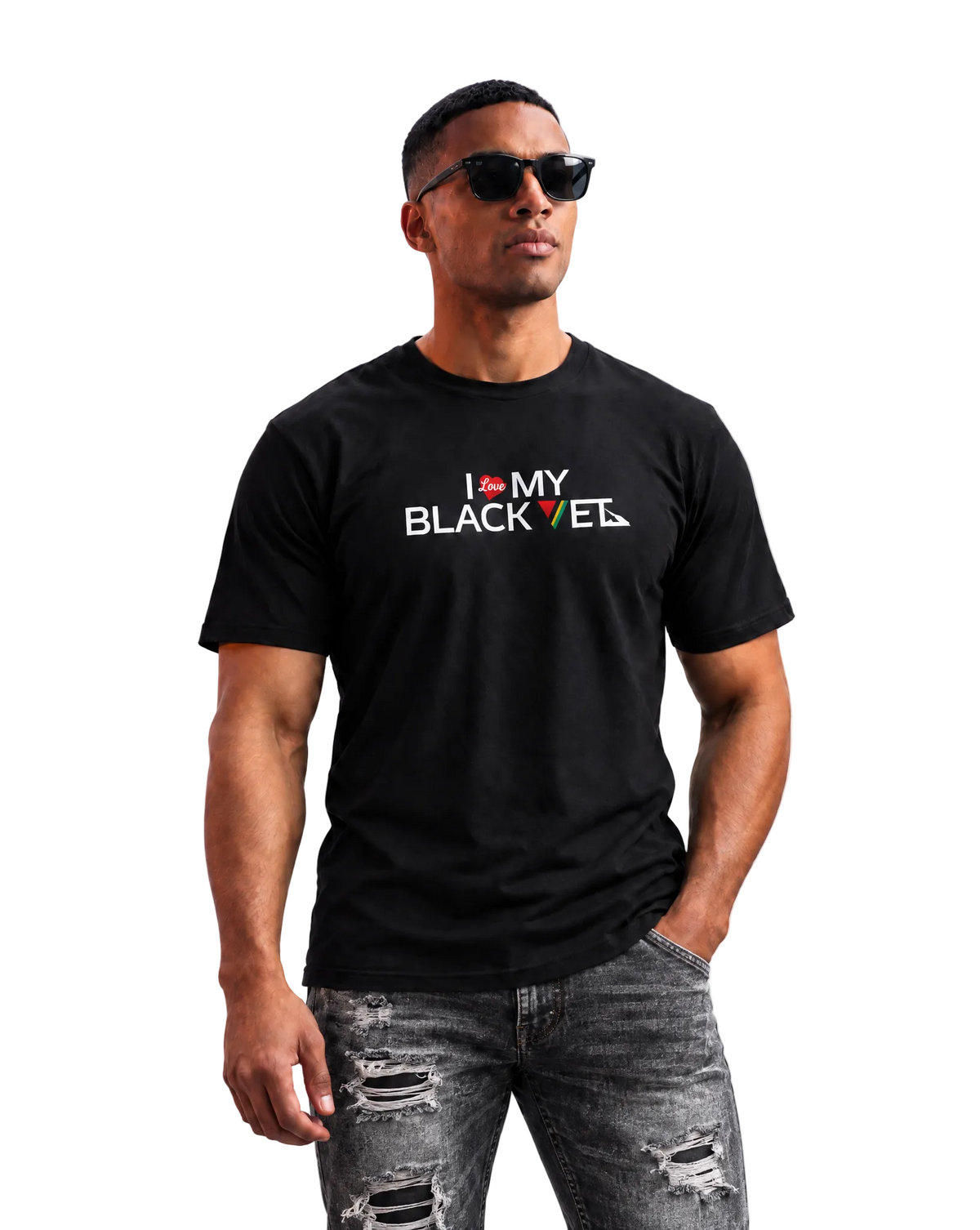 I love My Black Veteran Tee Black Man
