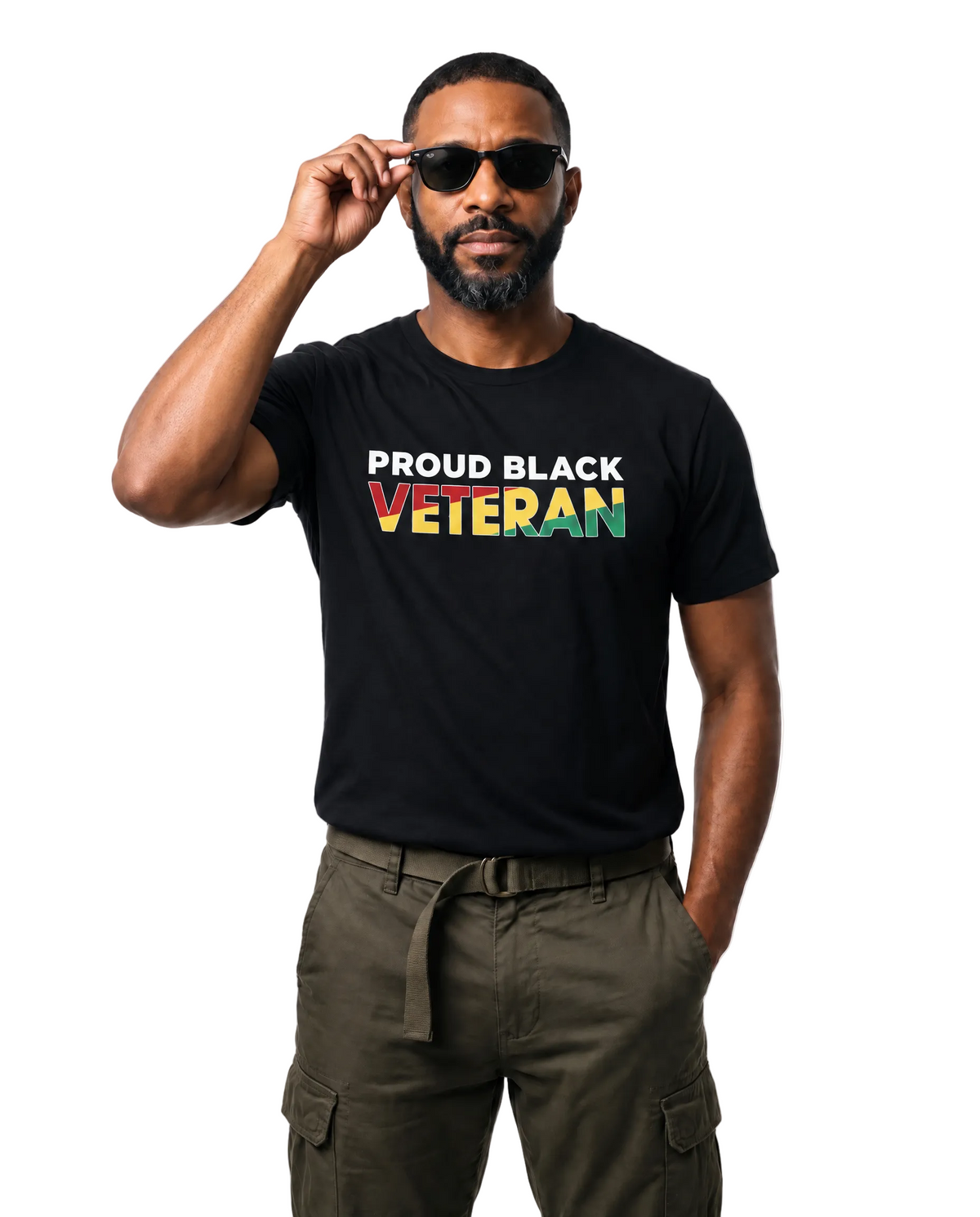 Proud Black Veteran Tee Black Man