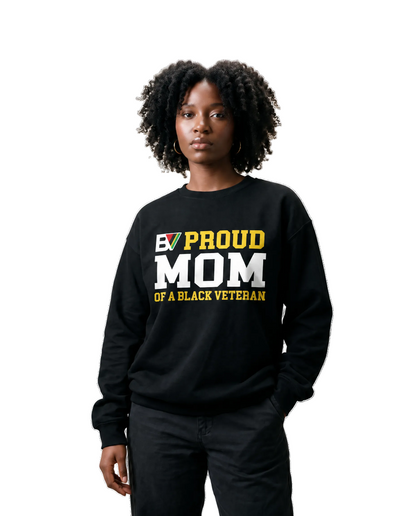 Proud Mom Crewneck Black Woman