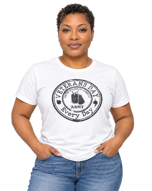 Veterans Day Every Day Tee Black Woman